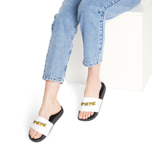 BadBrooklyn Gold Classic Slide Sandals