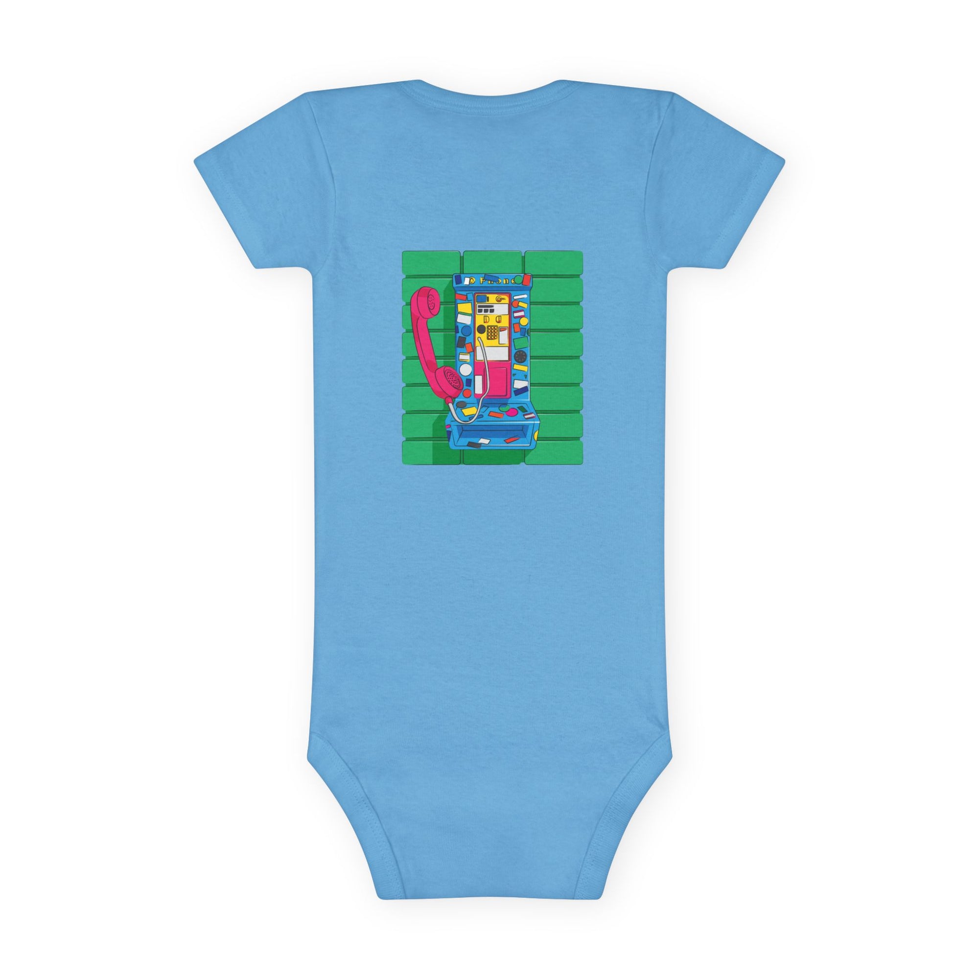 BadBrooklyn Retro Payphone Short Sleeve Baby Onesie
