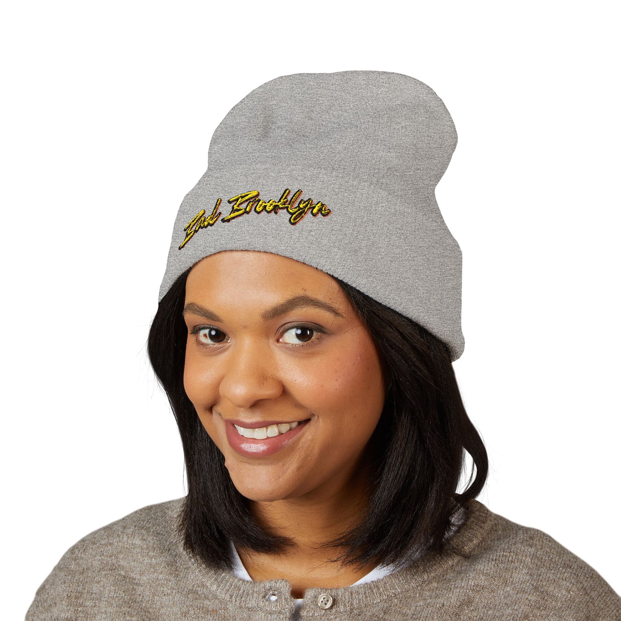 BadBrooklyn Bold Classic Embroidered Knit Beanie