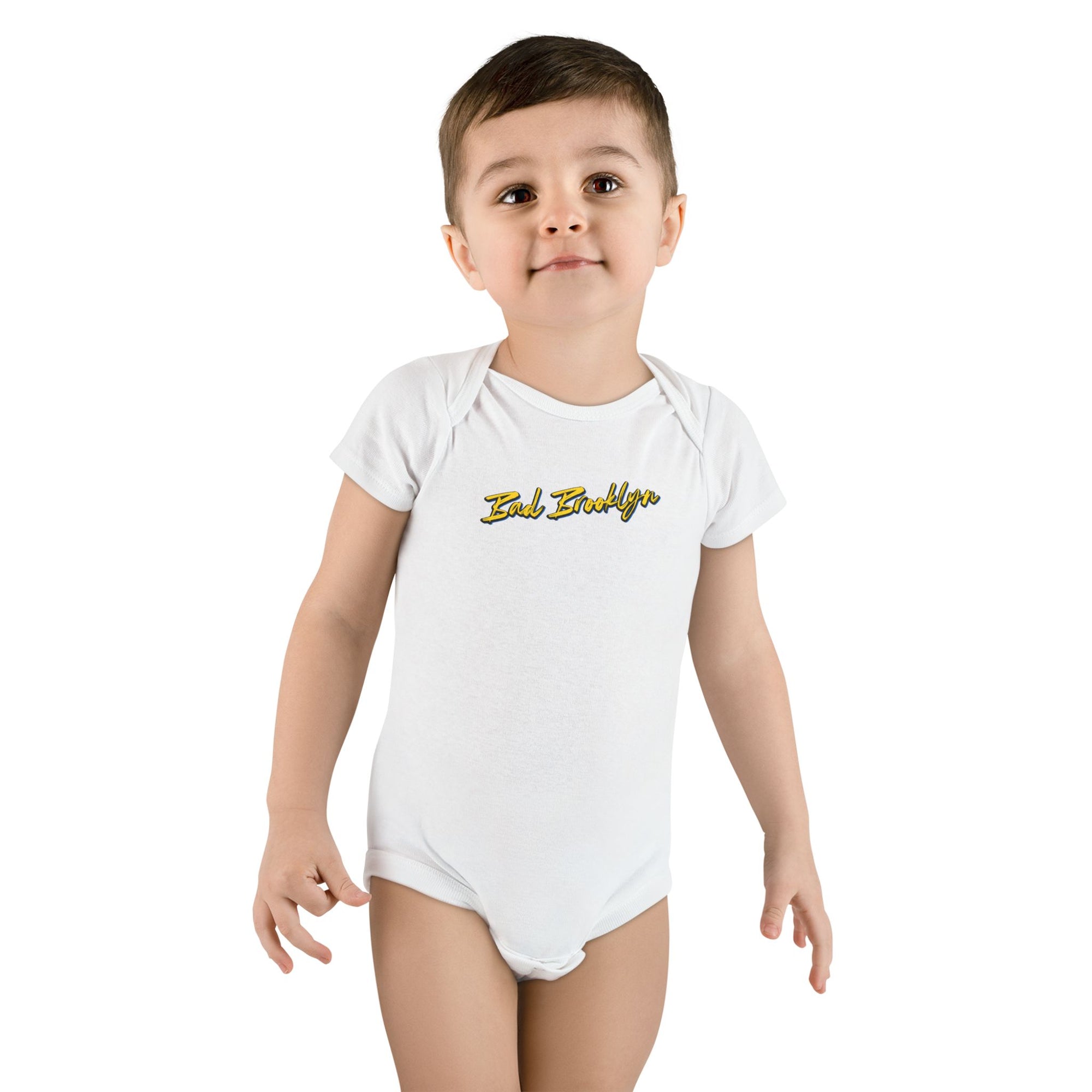 BadBrooklyn Bridge Vibes Short Sleeve Baby Onesie