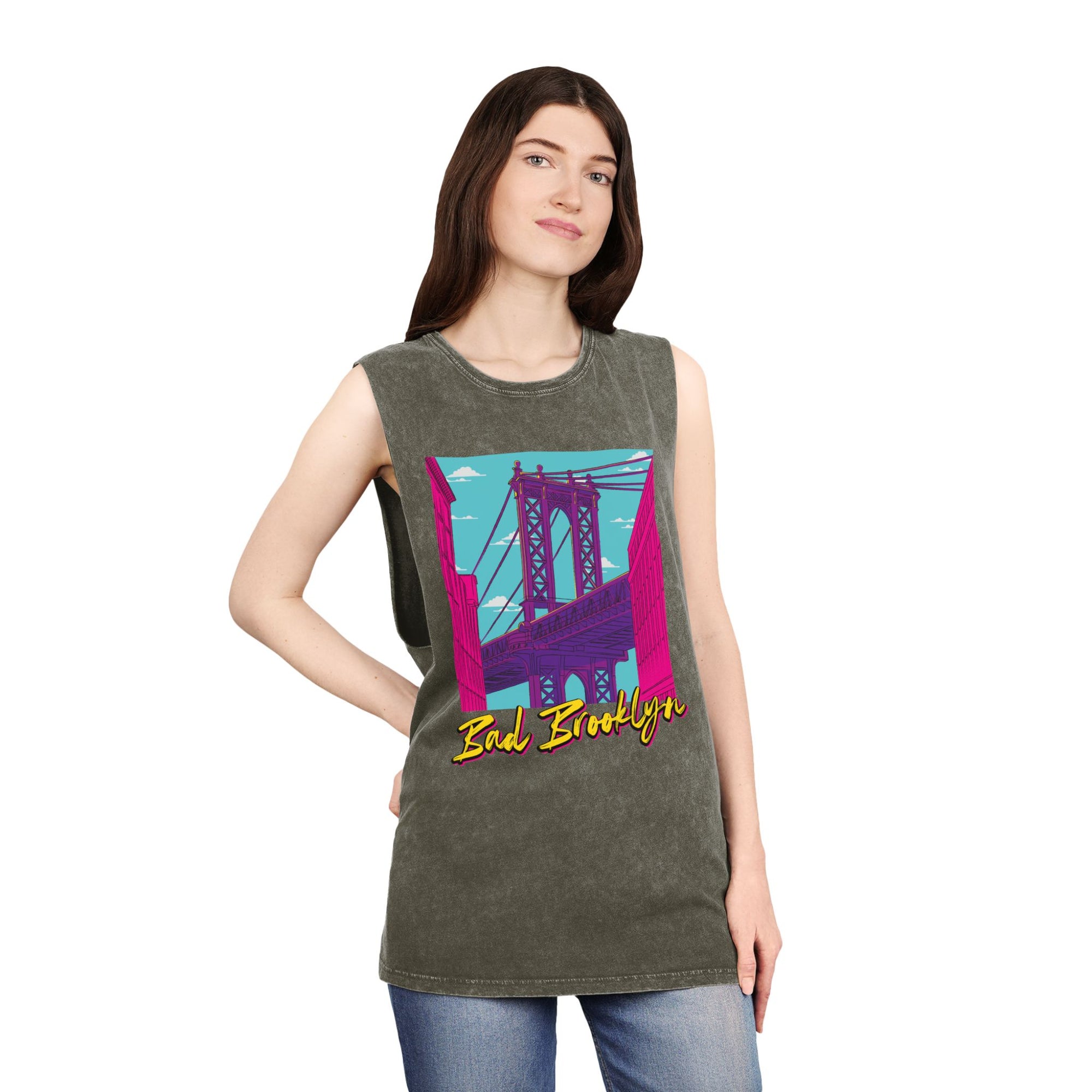 BadBrooklyn Bridge Vibes Stonewash Tank