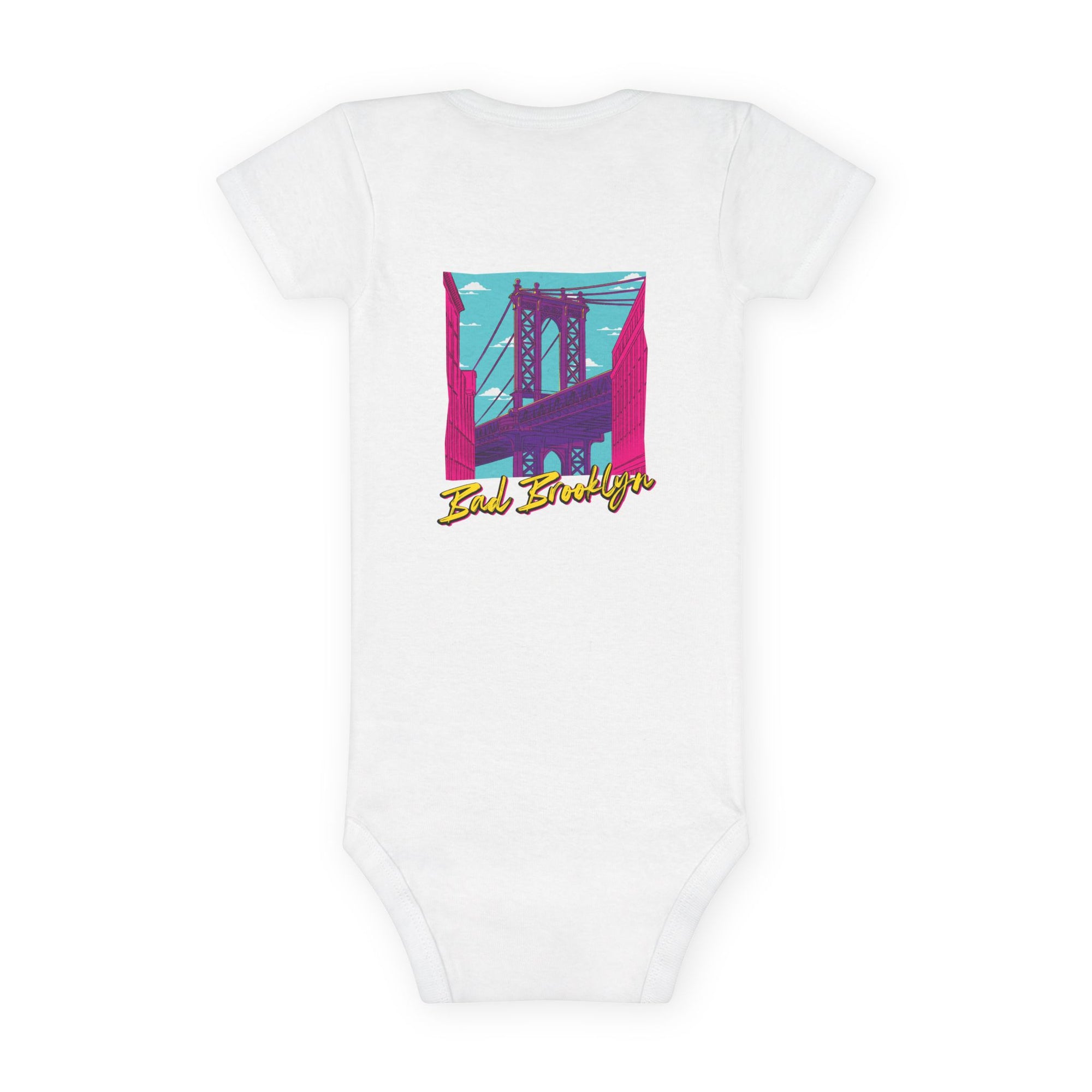 BadBrooklyn Bridge Vibes Short Sleeve Baby Onesie