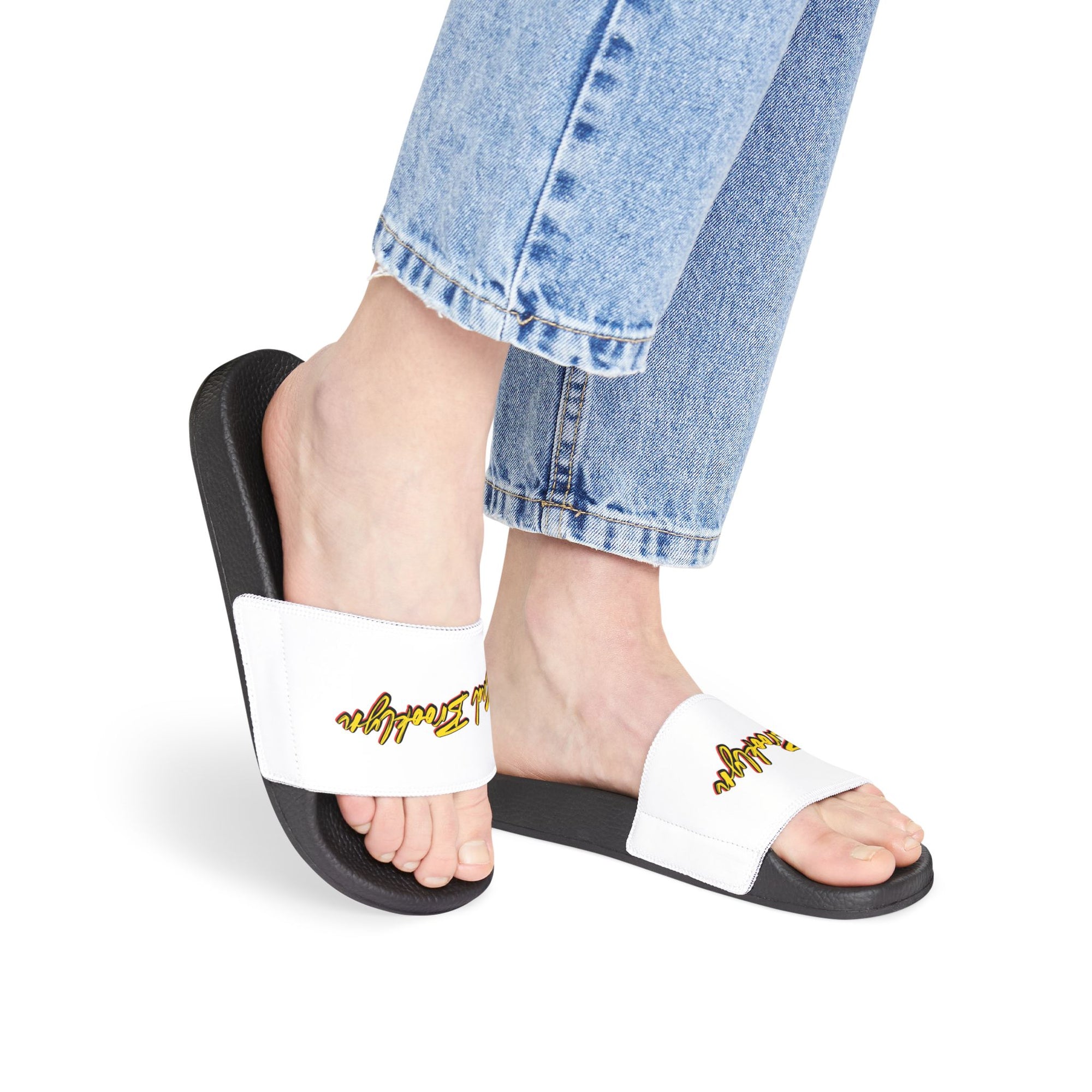 BadBrooklyn Gold Classic Slide Sandals