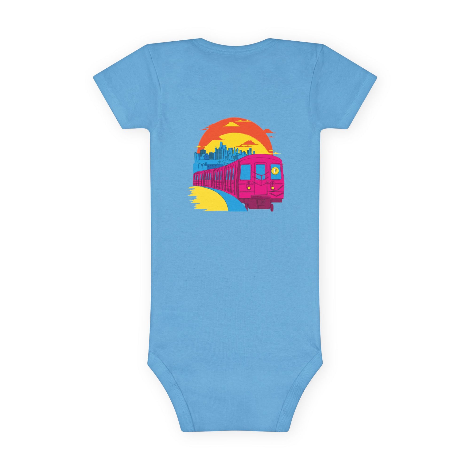 BadBrooklyn Sunset Subway Baby Short Sleeve Onesie