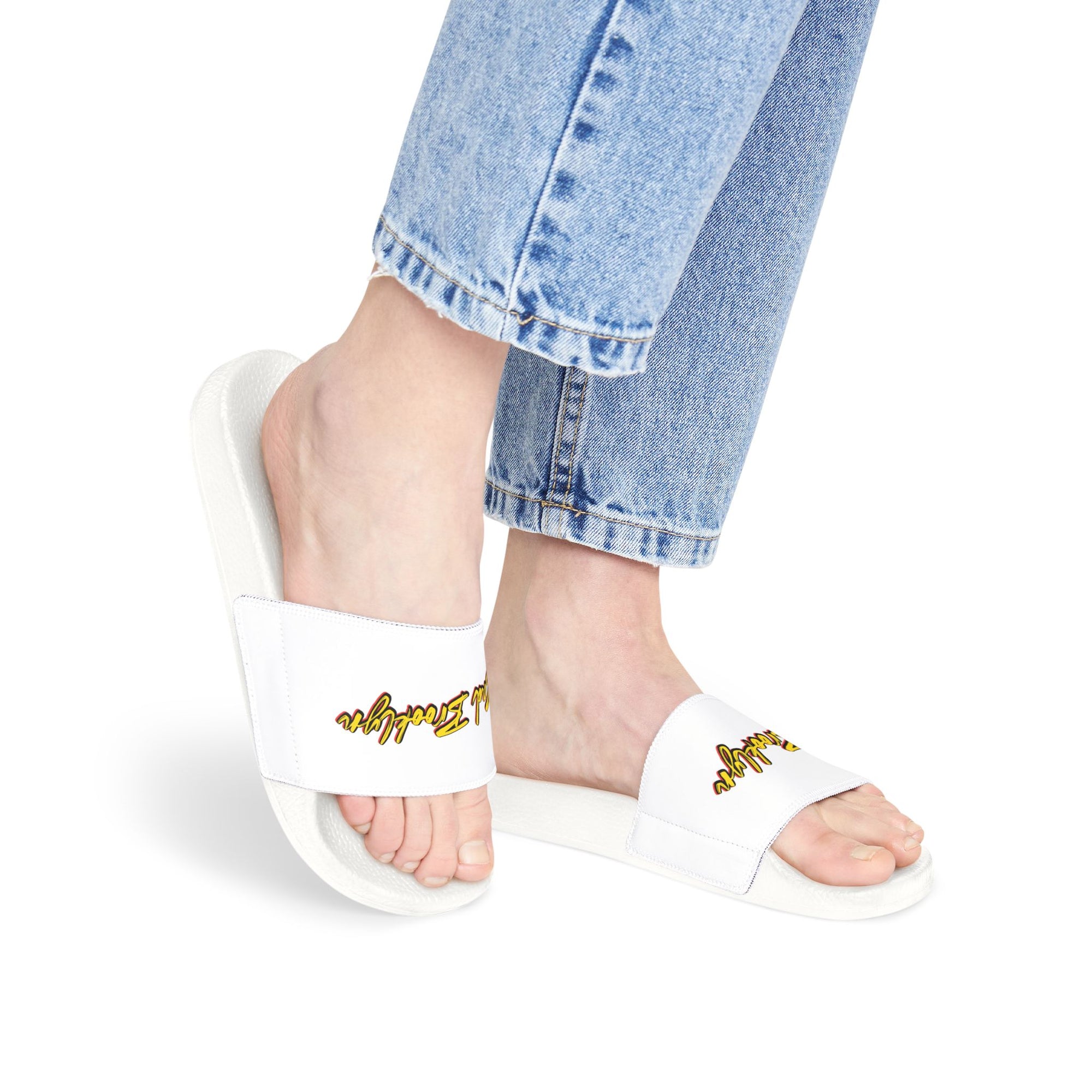 BadBrooklyn Gold Classic Slide Sandals