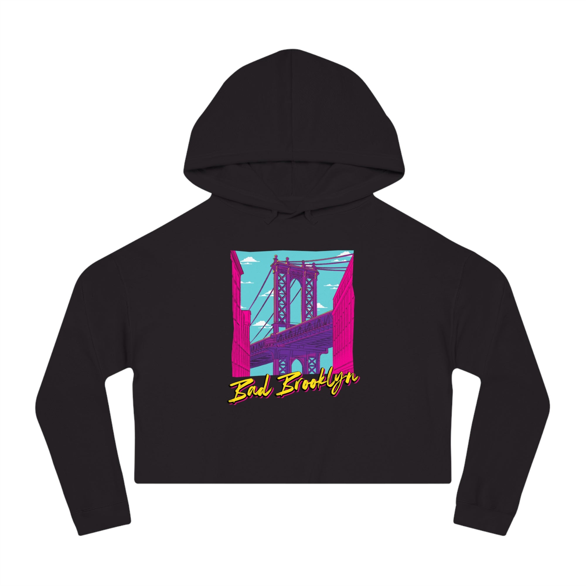 BadBrooklyn Bridge Vibes Cropped Women's Hoodie