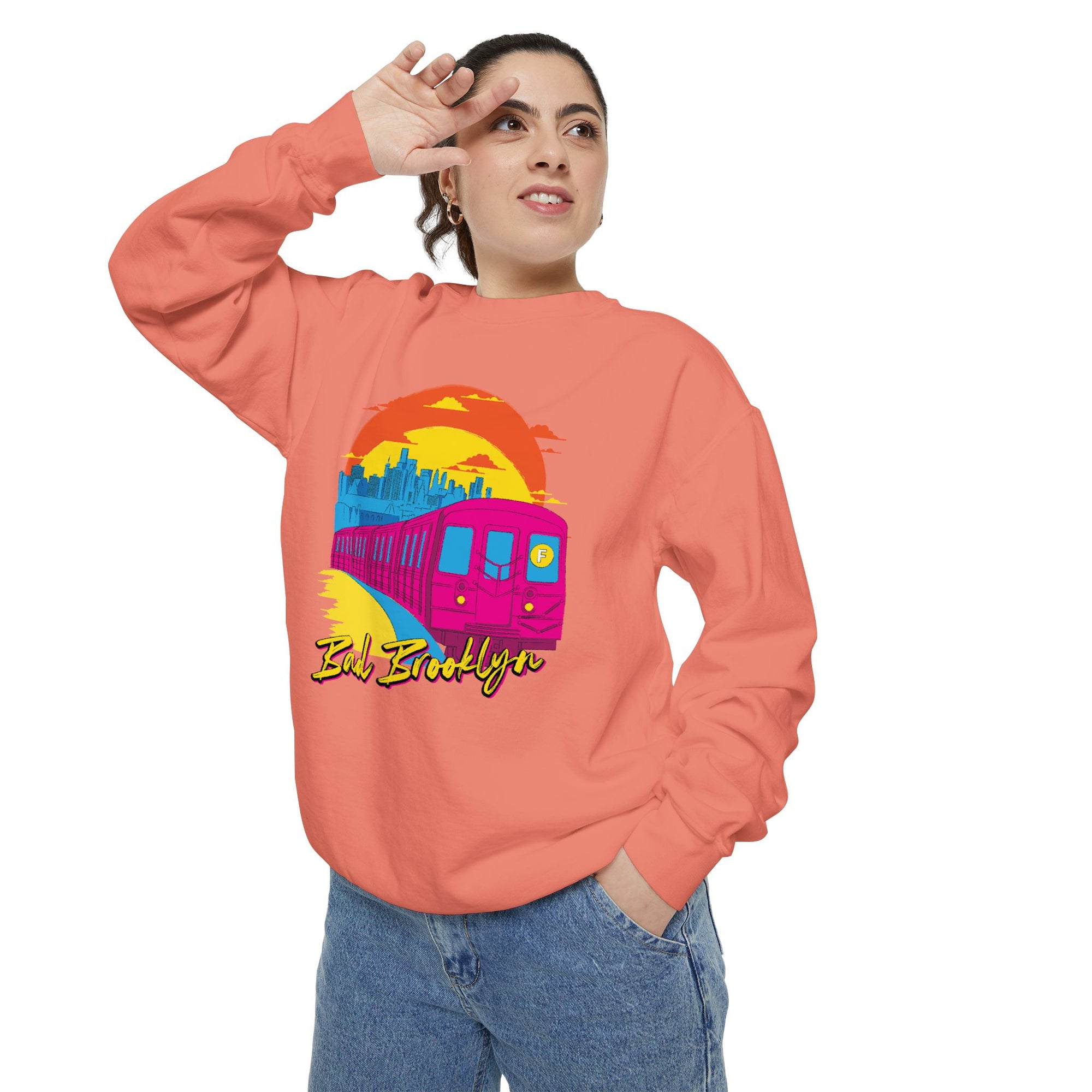 BadBrooklyn Sunset Subway Premium Sweatshirt