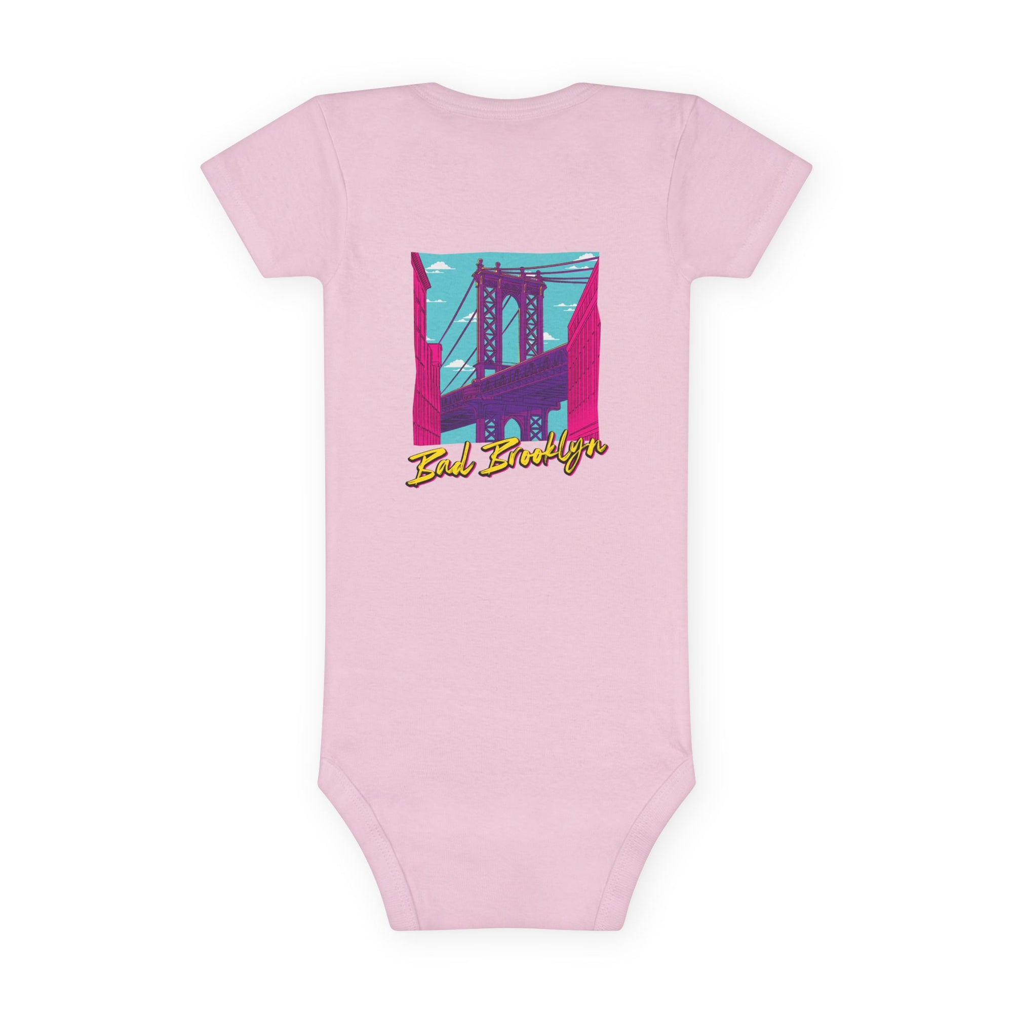 BadBrooklyn Bridge Vibes Short Sleeve Baby Onesie