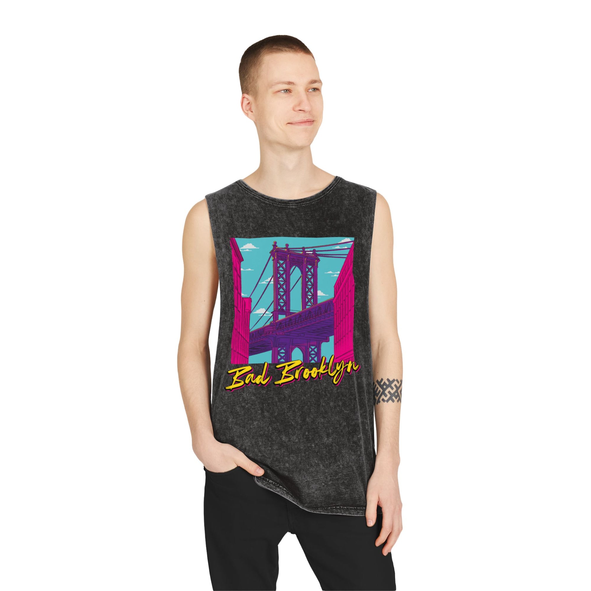 BadBrooklyn Bridge Vibes Stonewash Tank