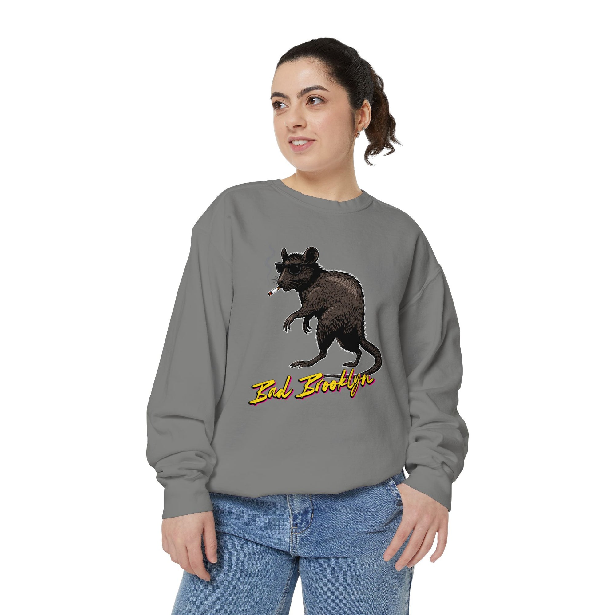 BadBrooklyn Street Rat Smoking Premium Sweatshirt