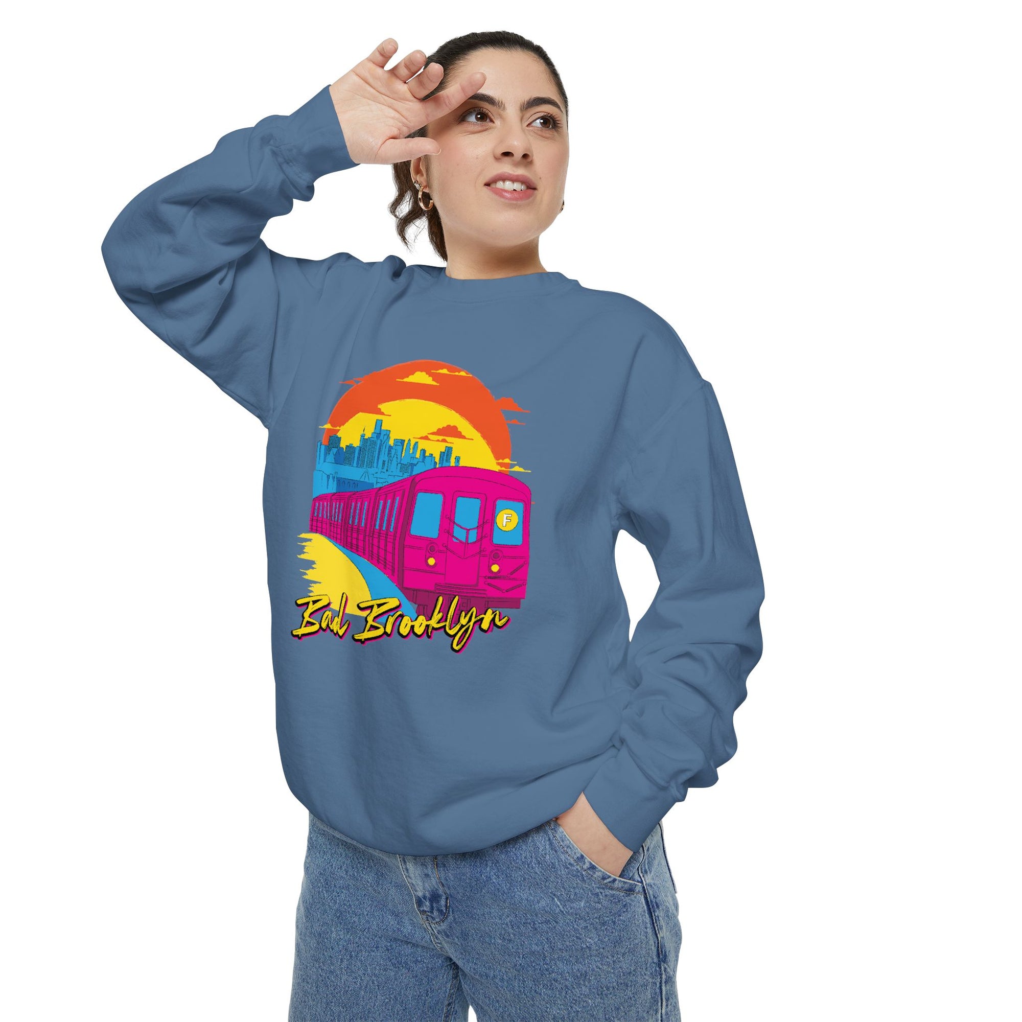 BadBrooklyn Sunset Subway Premium Sweatshirt
