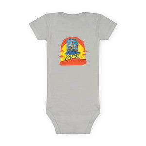 BadBrooklyn Water Tower Sunset Short Sleeve Baby Onesie