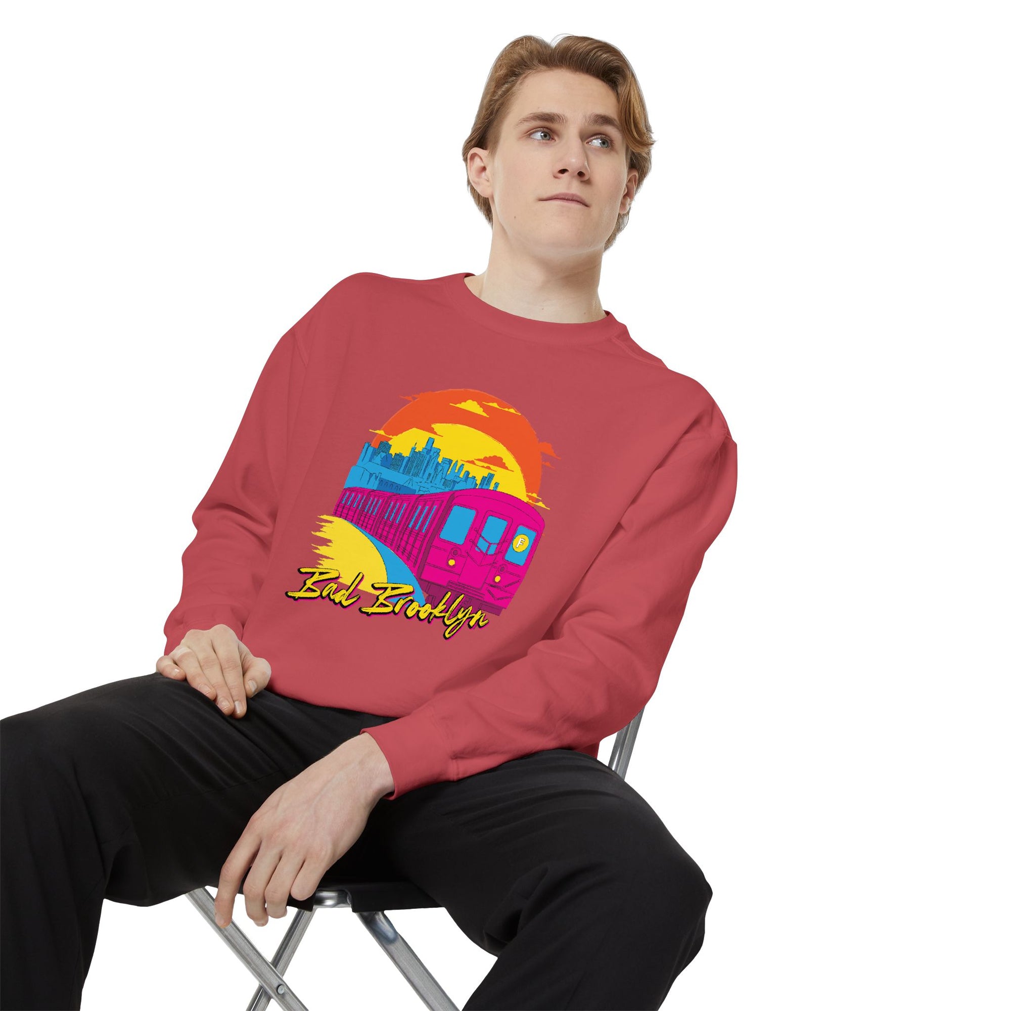 BadBrooklyn Sunset Subway Premium Sweatshirt