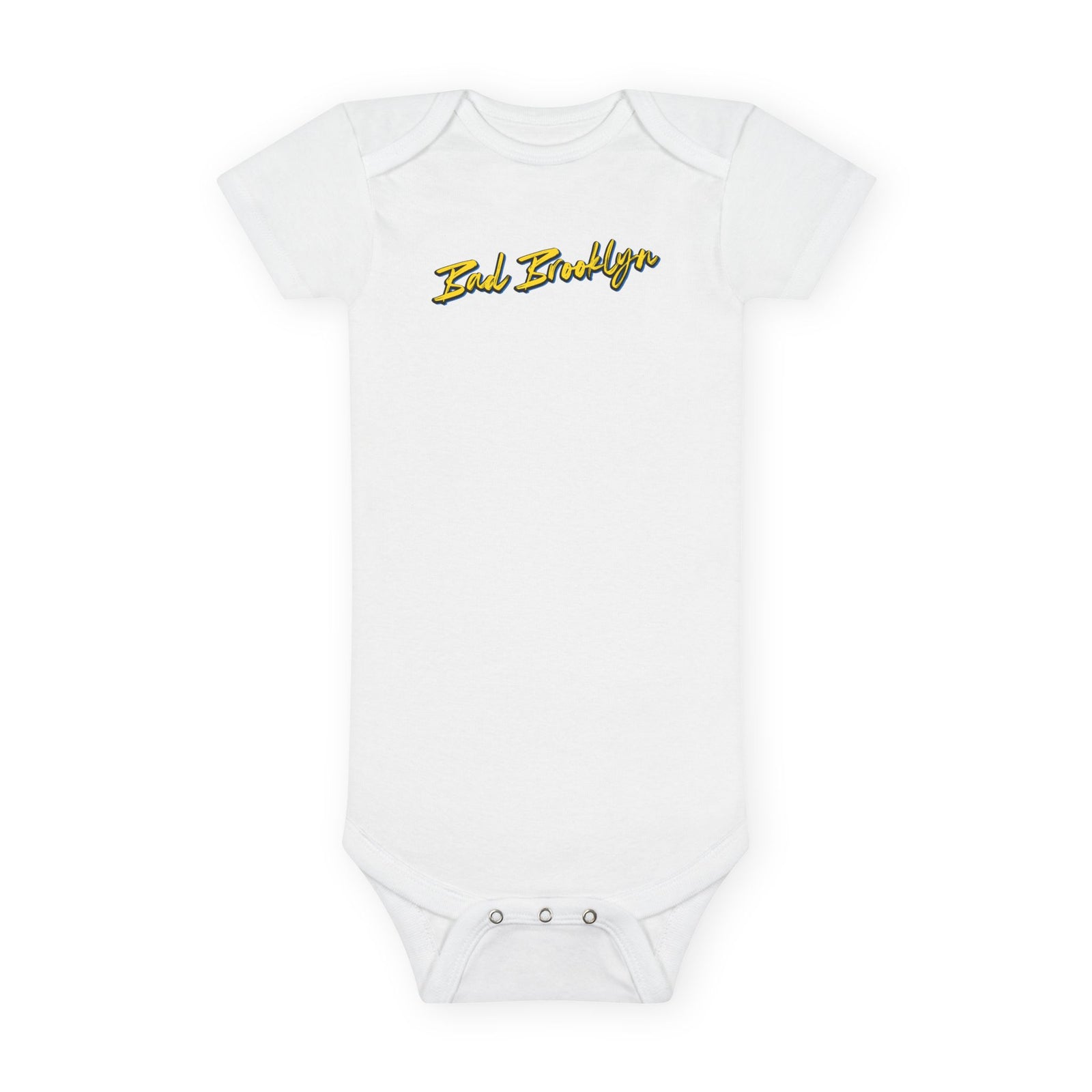 BadBrooklyn Classic Building Short Sleeve Baby Onesie