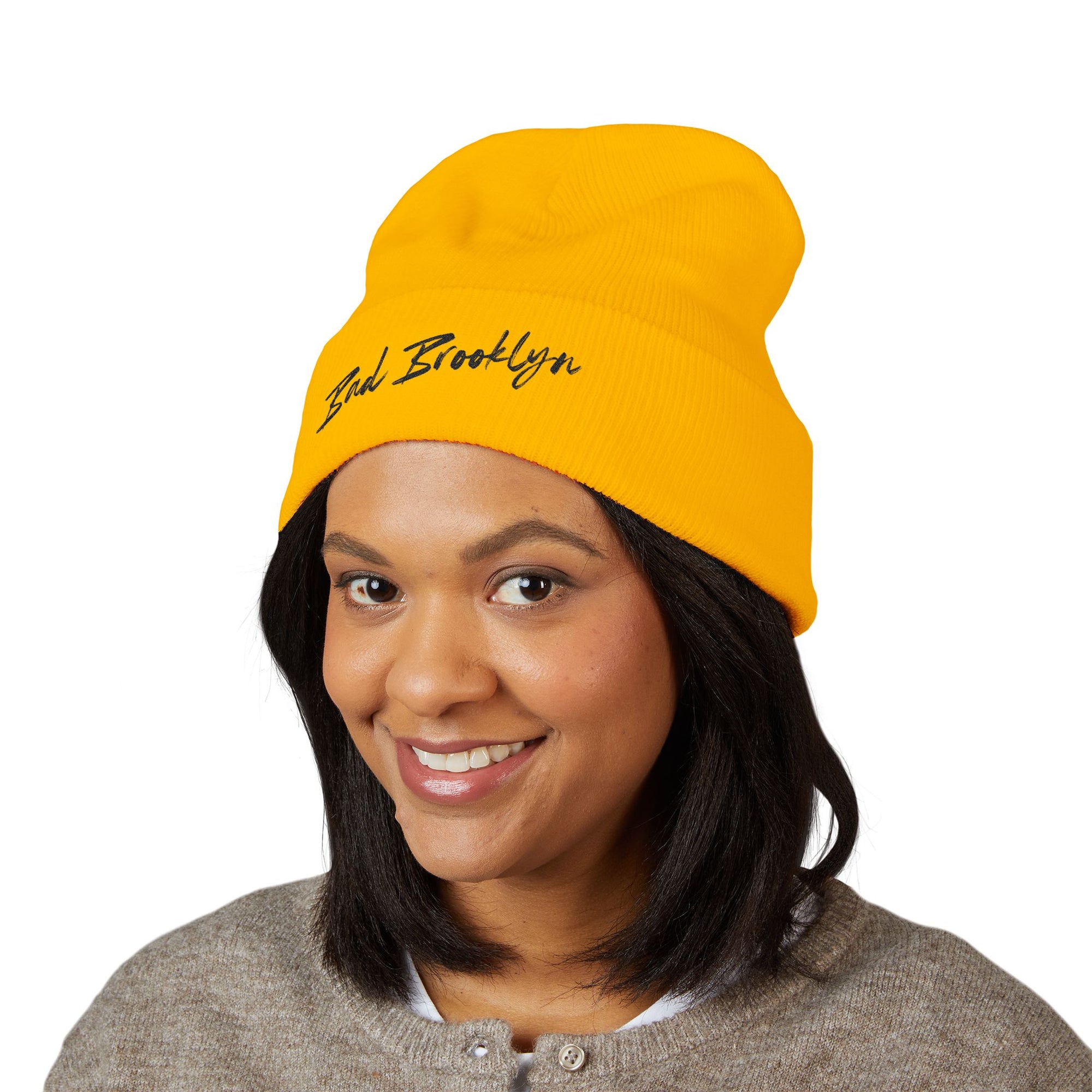 BadBrooklyn Classic Embroidered Knit Beanie