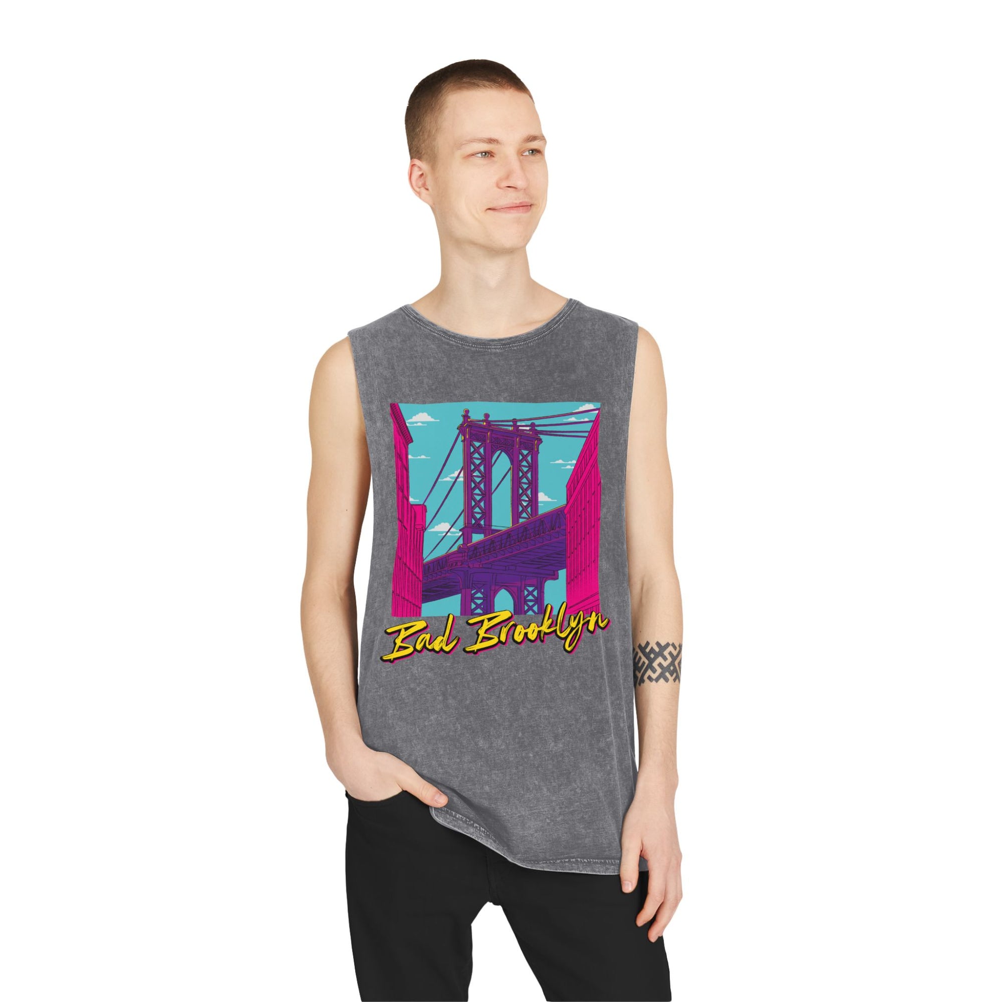BadBrooklyn Bridge Vibes Stonewash Tank