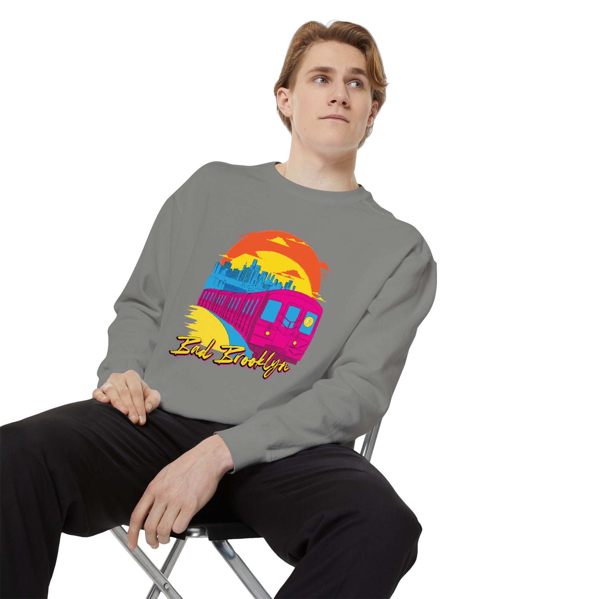 BadBrooklyn Sunset Subway Premium Sweatshirt