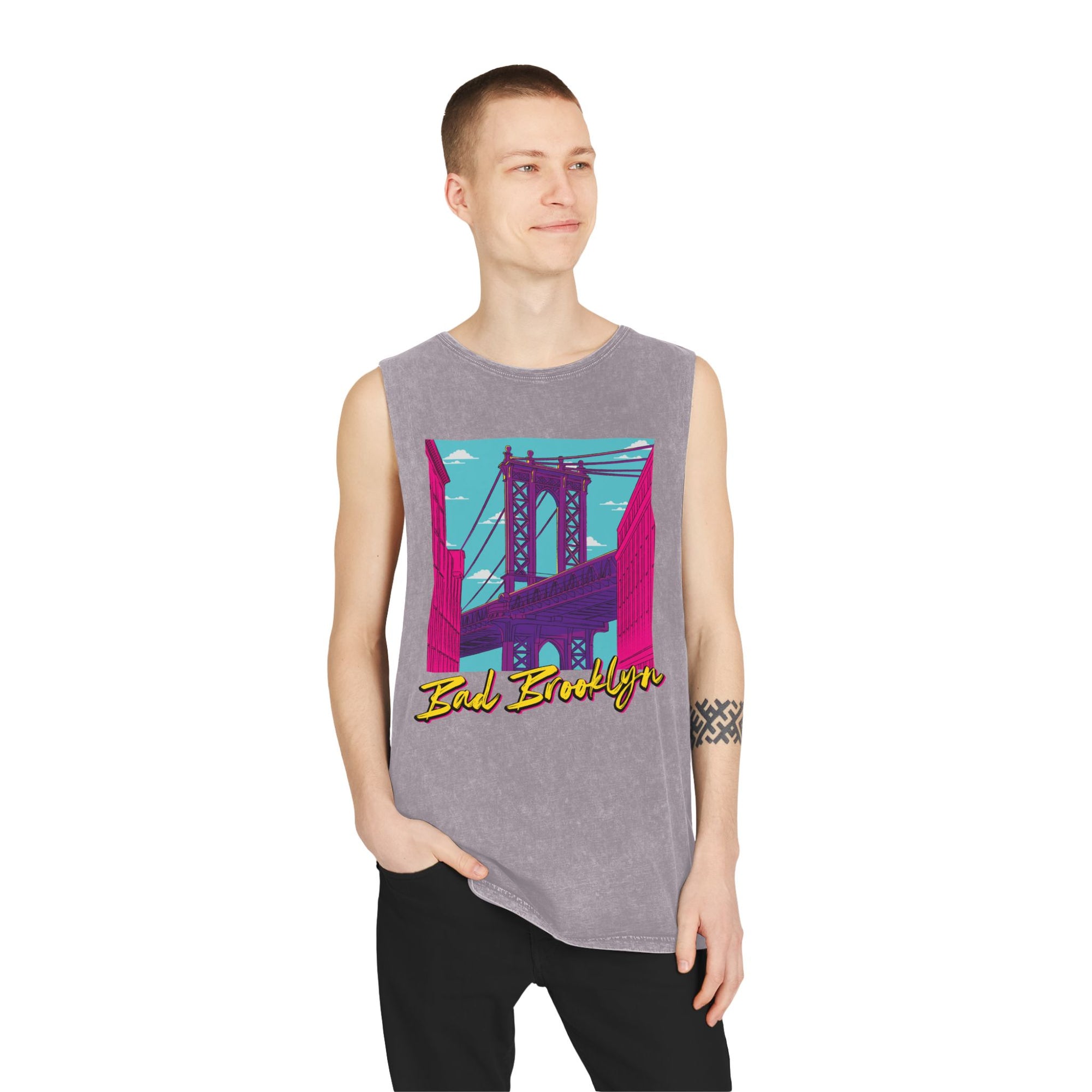 BadBrooklyn Bridge Vibes Stonewash Tank