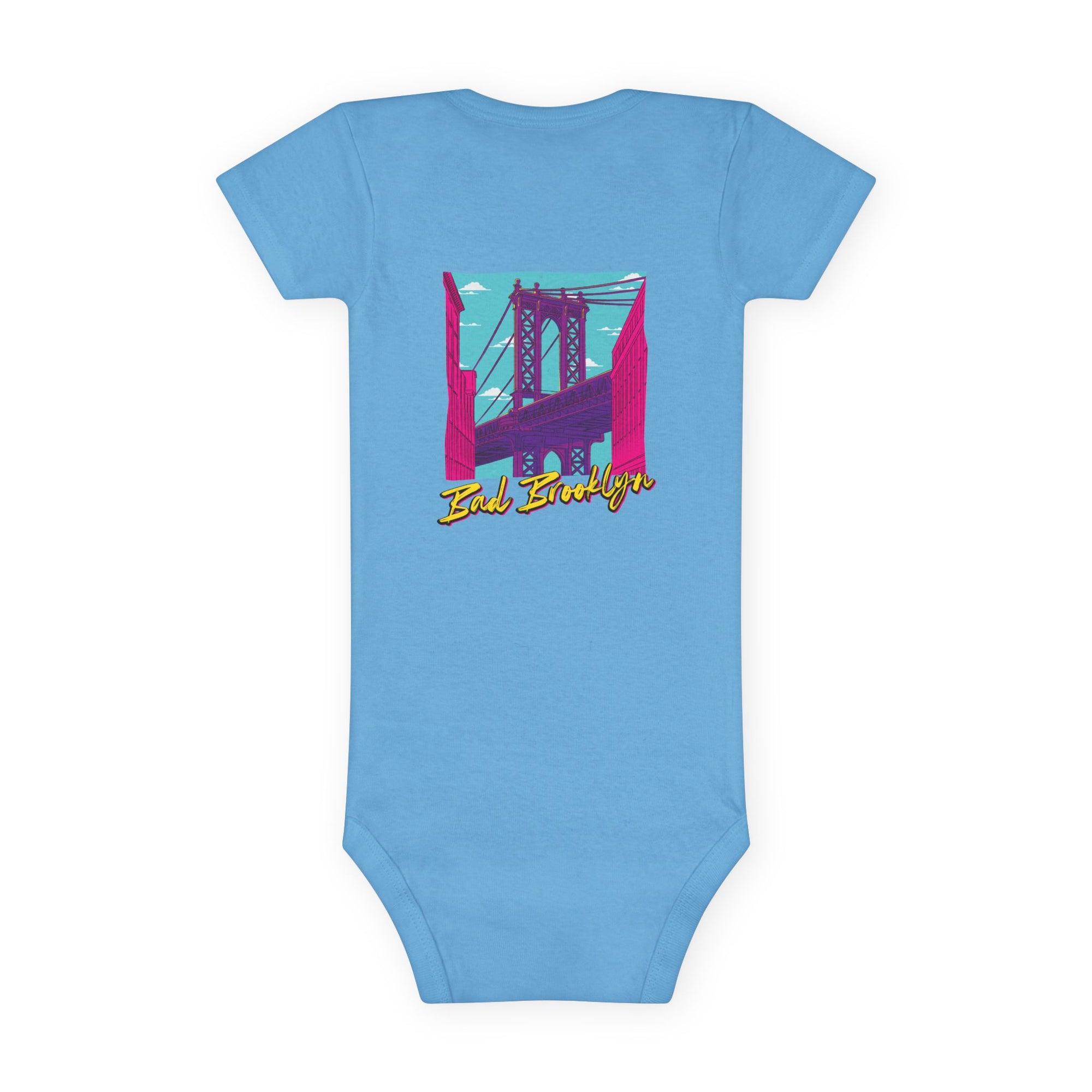 BadBrooklyn Bridge Vibes Short Sleeve Baby Onesie