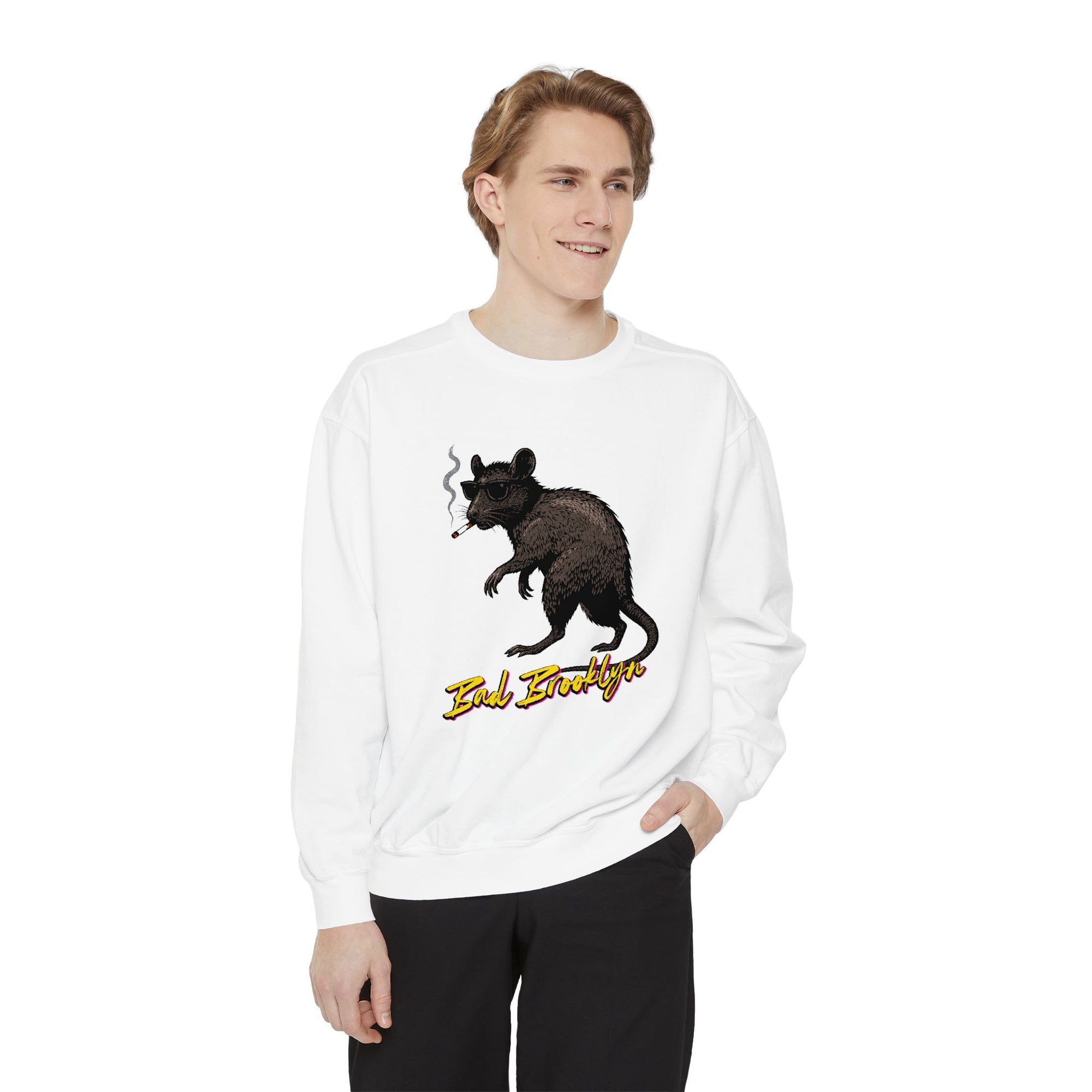 BadBrooklyn Street Rat Smoking Premium Sweatshirt