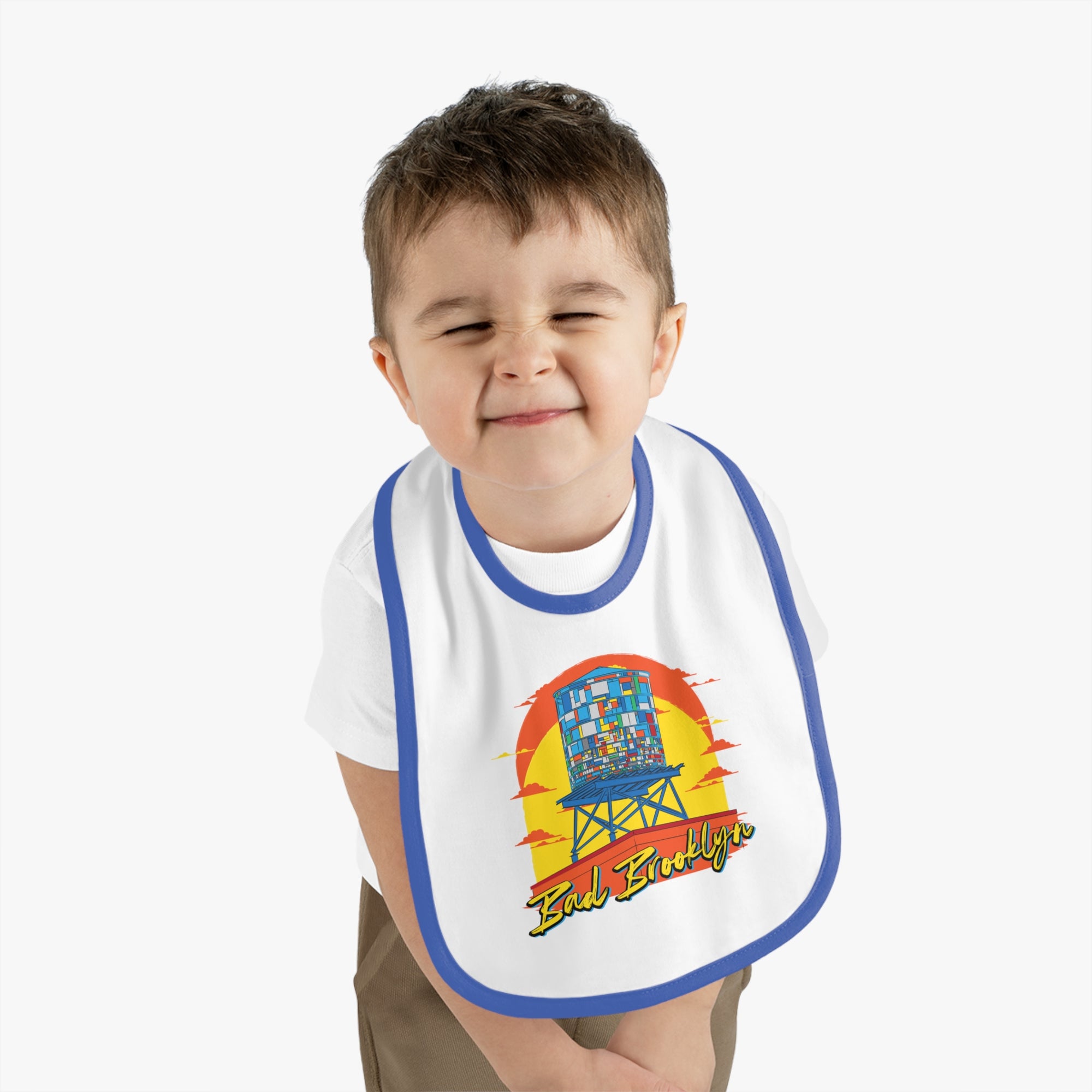BadBrooklyn Water Tower Sunset Baby Bib
