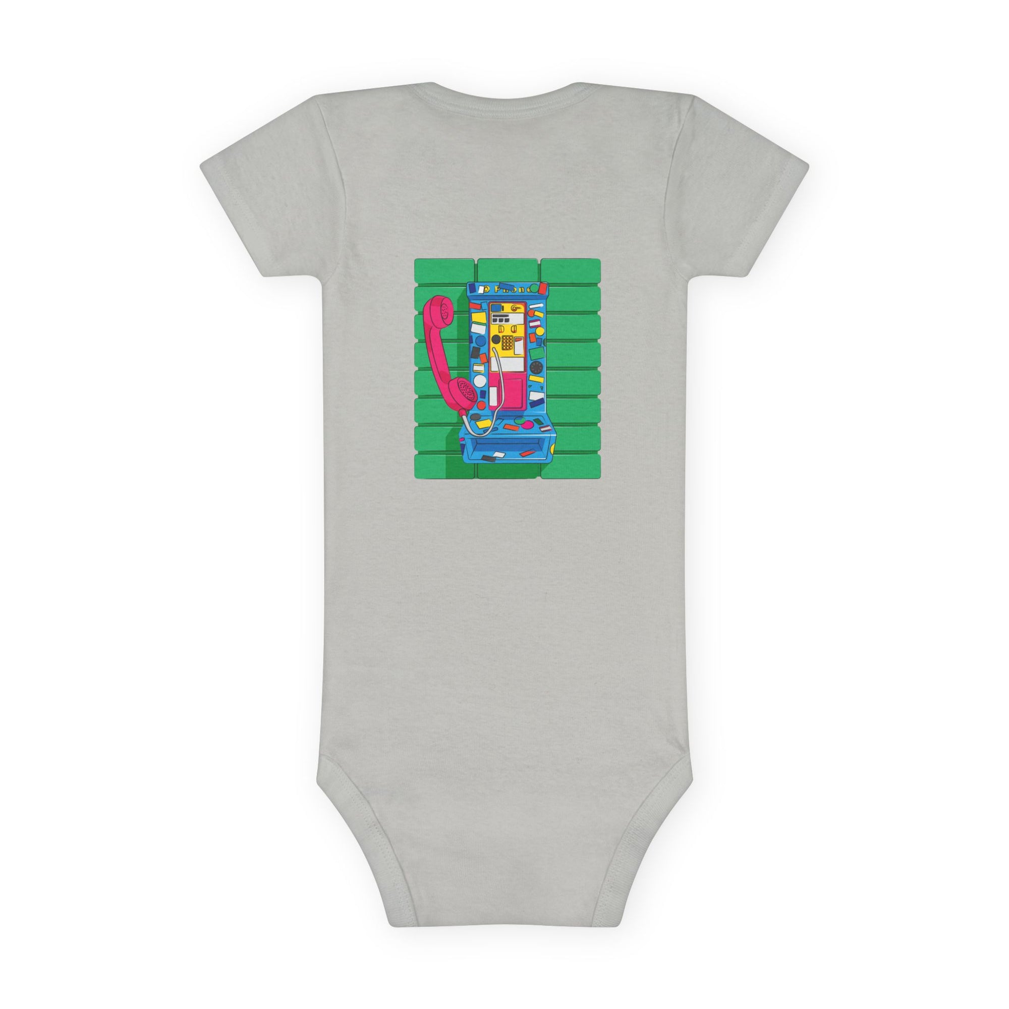 BadBrooklyn Retro Payphone Short Sleeve Baby Onesie