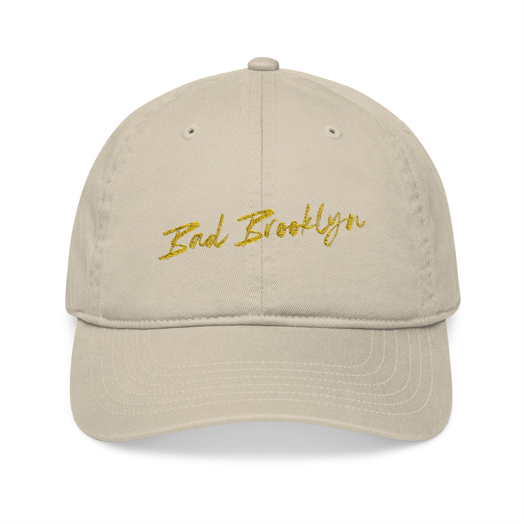 BadBrooklyn Gold Classic Embroidered Baseball Cap