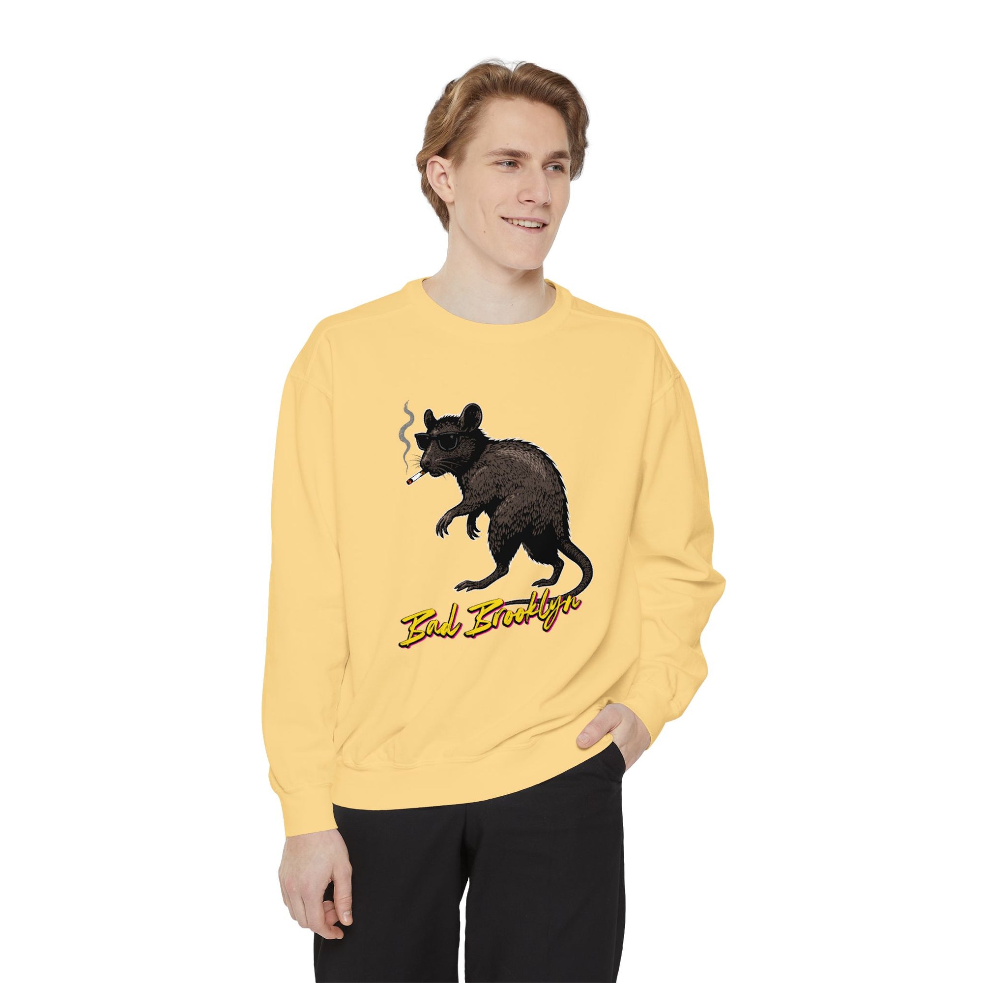 BadBrooklyn Street Rat Smoking Premium Sweatshirt