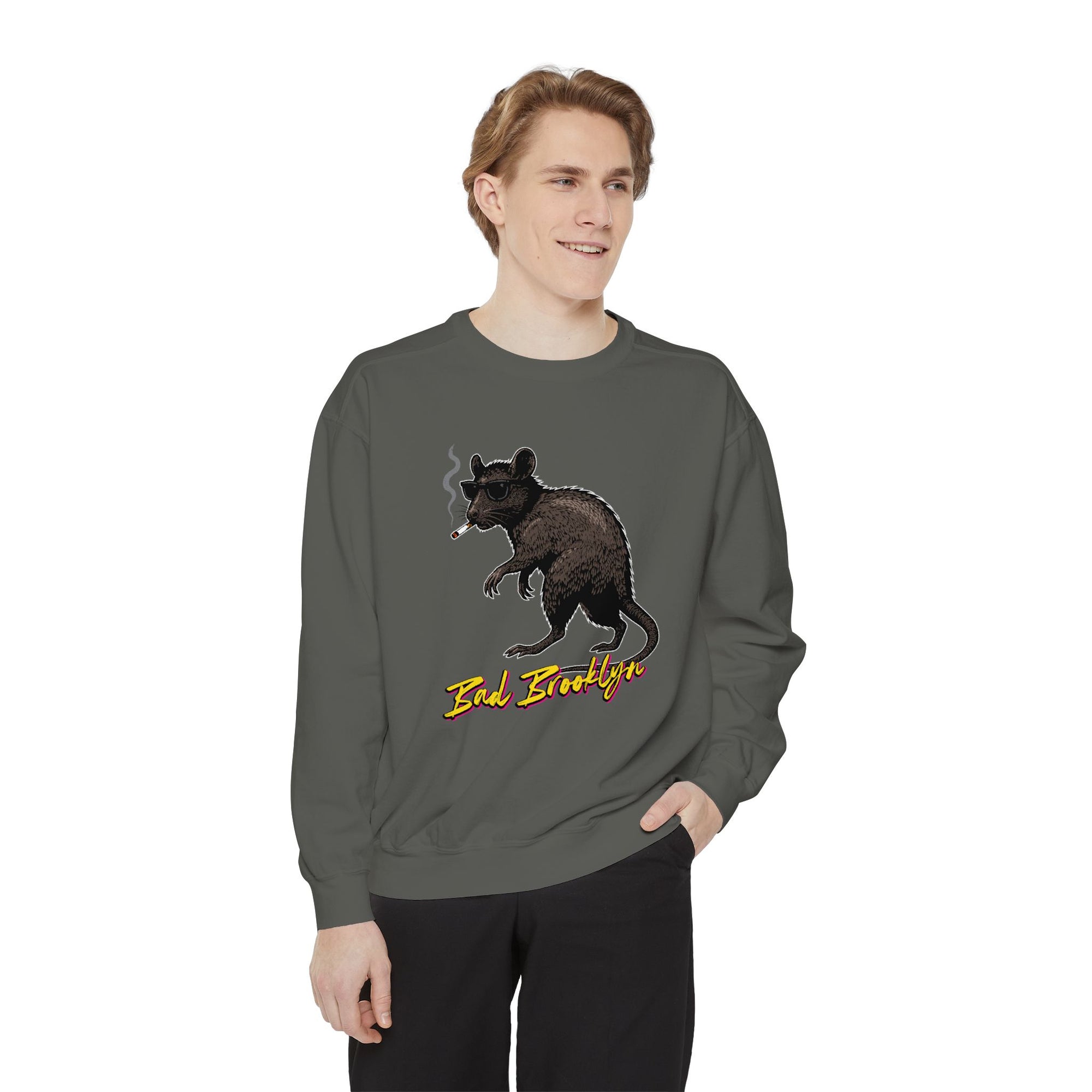 BadBrooklyn Street Rat Smoking Premium Sweatshirt