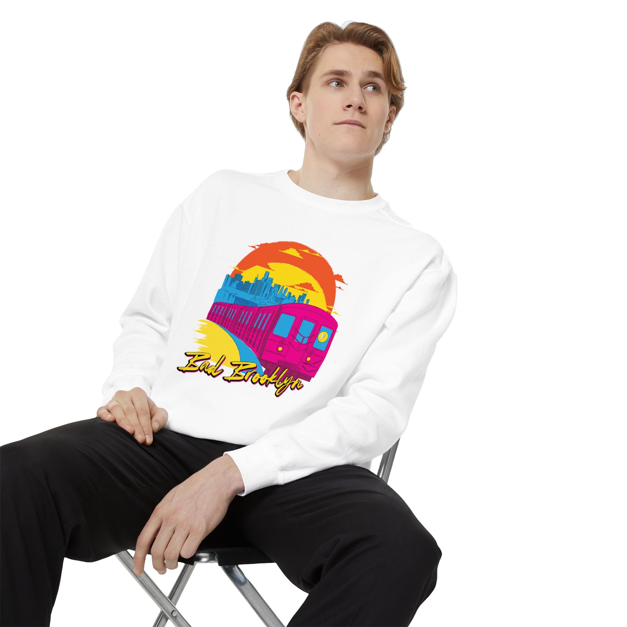 BadBrooklyn Sunset Subway Premium Sweatshirt