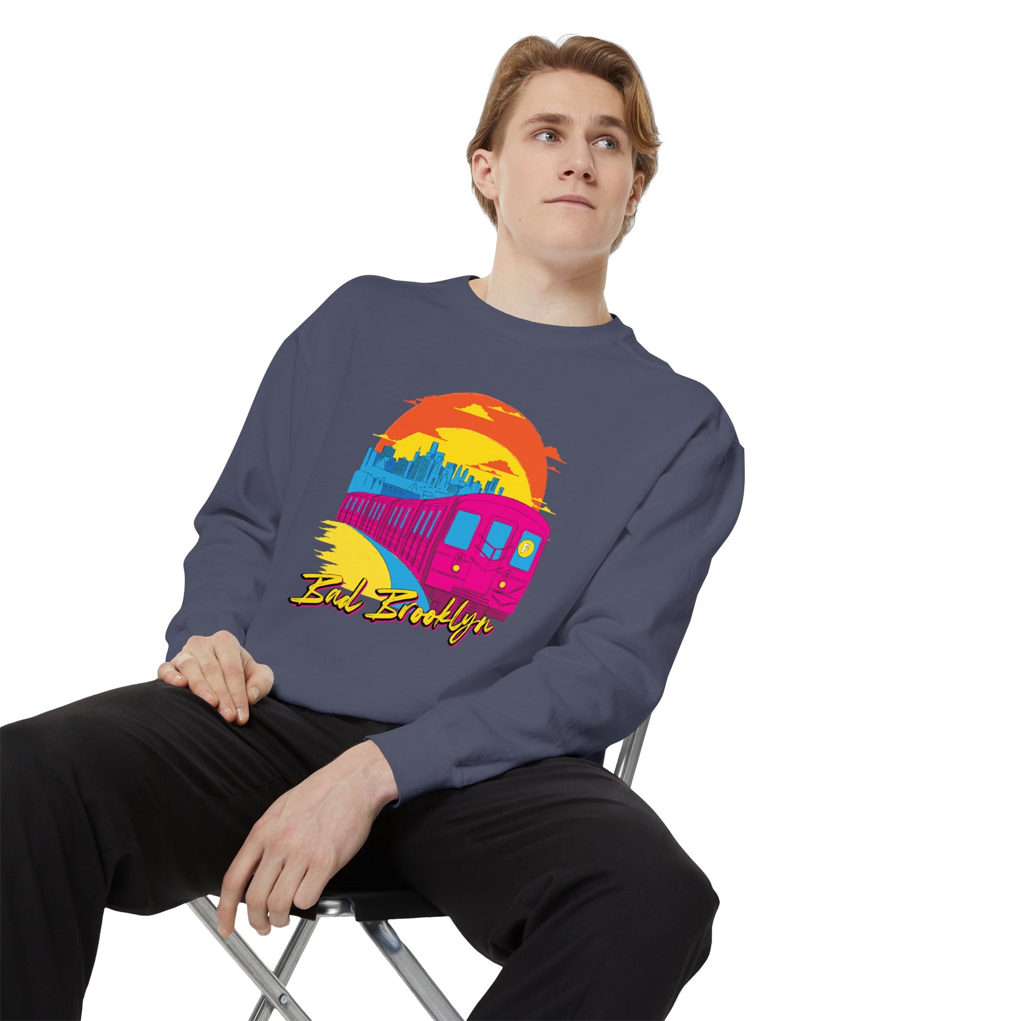 BadBrooklyn Sunset Subway Premium Sweatshirt