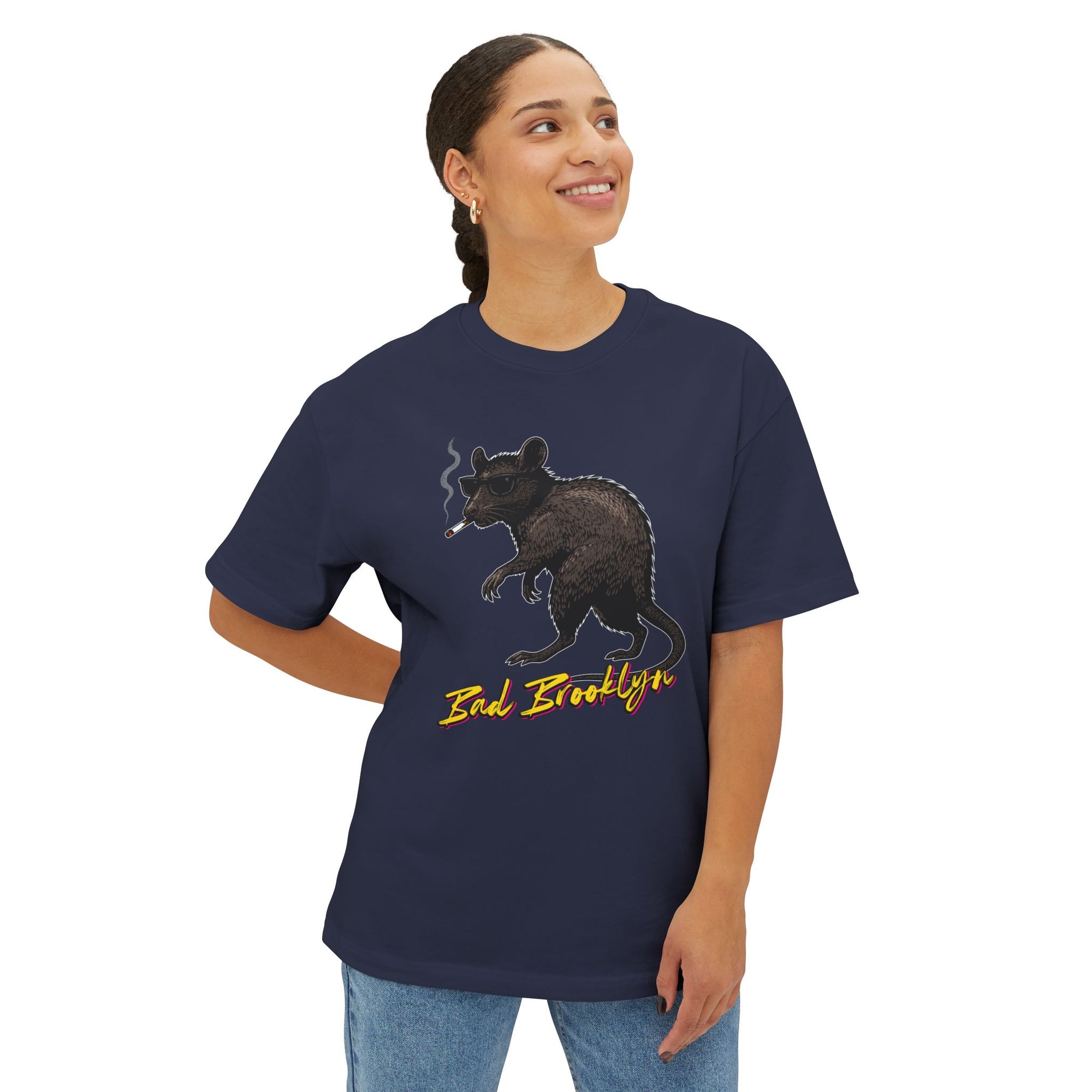 BadBrooklyn Street Rat Smoking Graphic Shirt