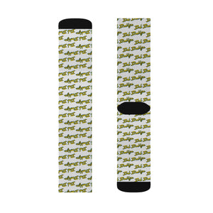 BadBrooklyn Gold Classic Sublimation White Socks