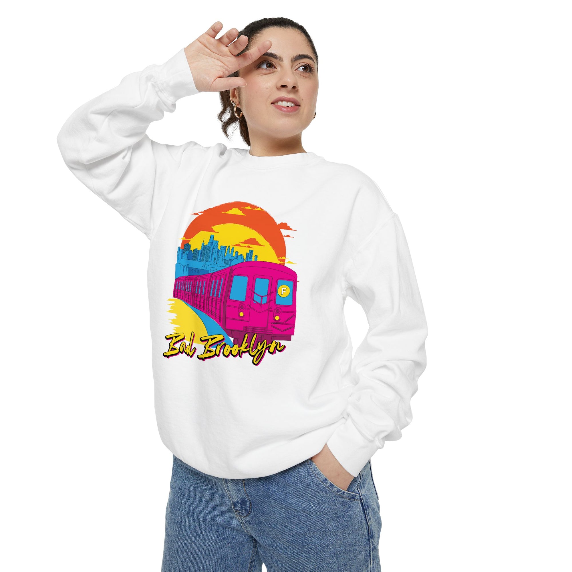 BadBrooklyn Sunset Subway Premium Sweatshirt