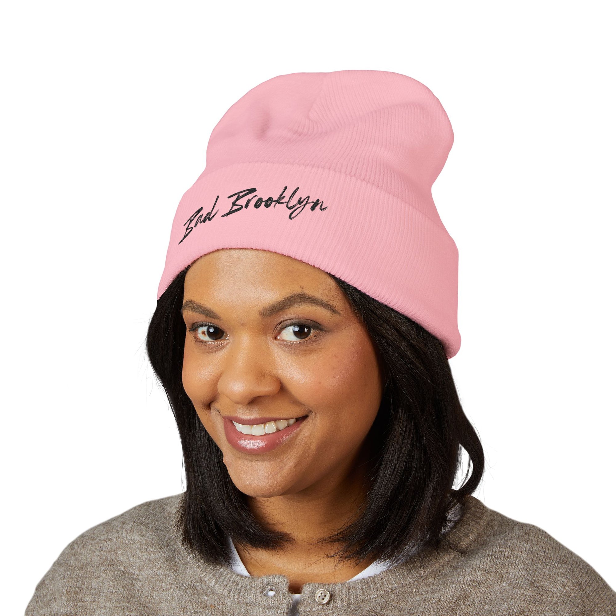 BadBrooklyn Classic Embroidered Knit Beanie